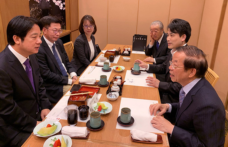 賴前院長與日本自民黨眾議員餐敘  眾議員希望賴清德能繼續領導台灣