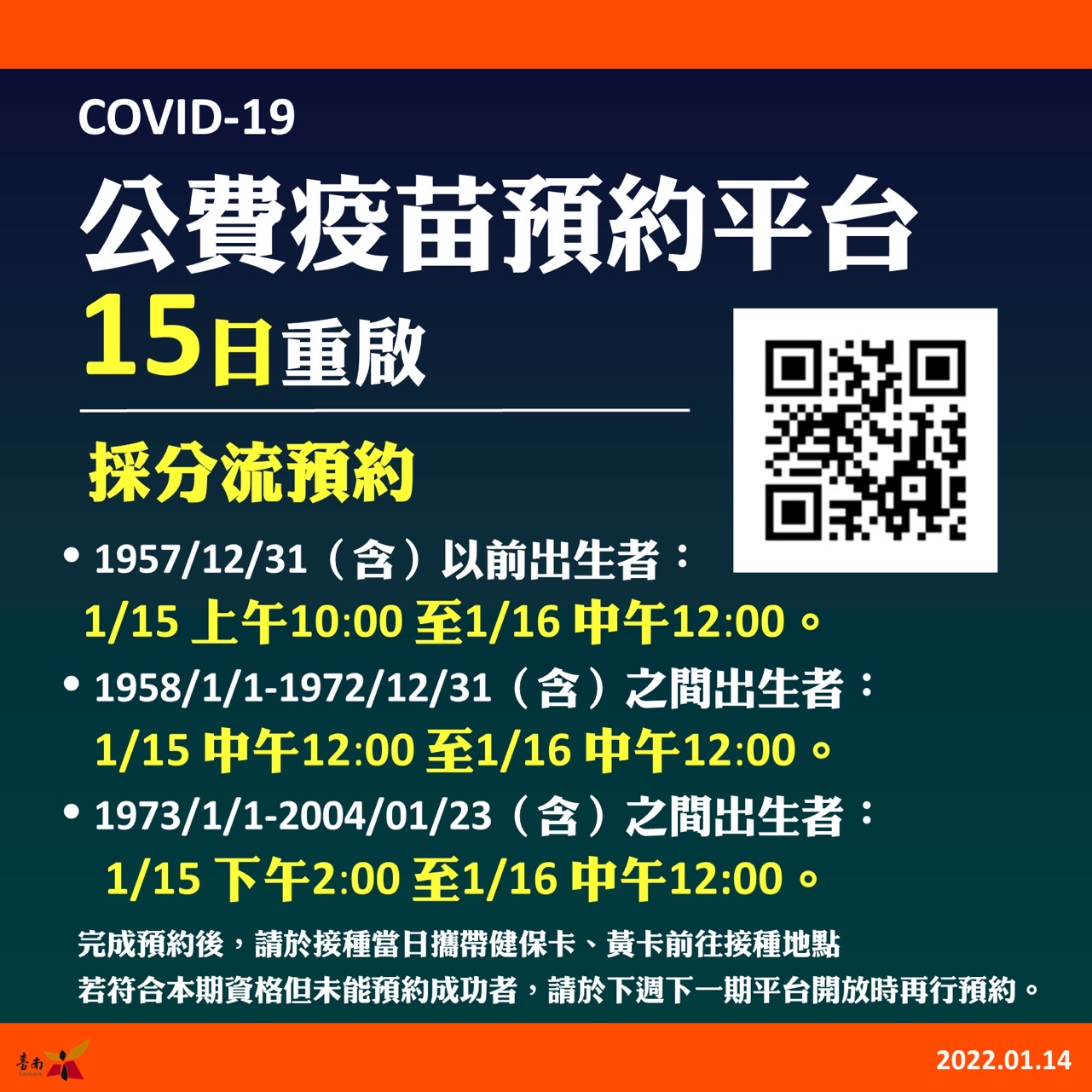 COVID-19公費疫苗第3劑15日開放預約！  
