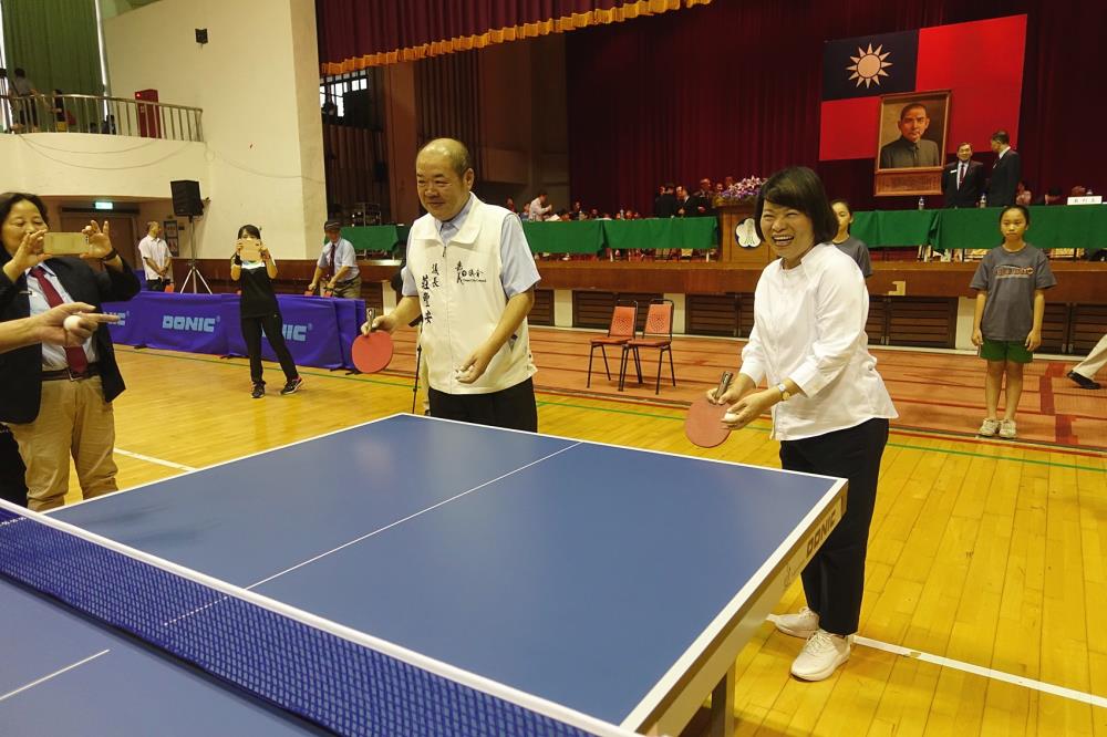 少年桌球國手選拔暨排名賽在嘉登場 黃敏惠市長開球揭幕