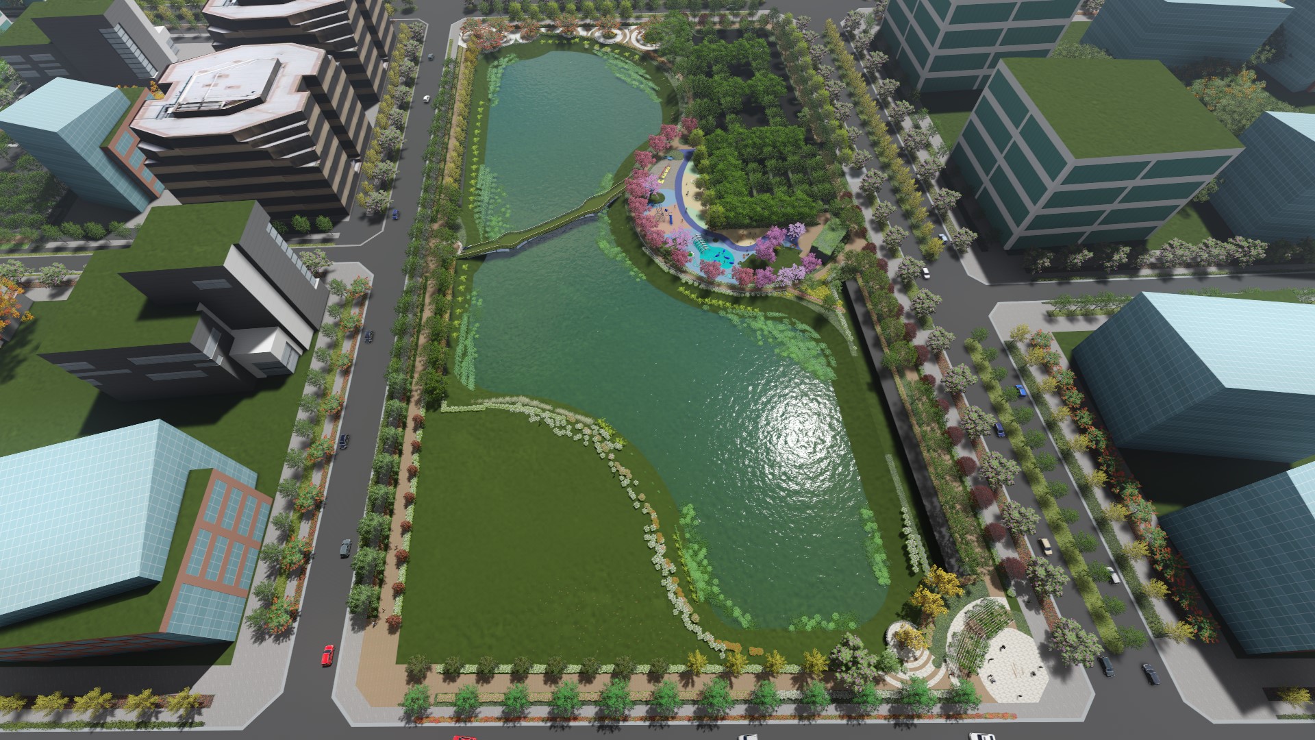 北安商業區首創市地重劃開闢特色公園　